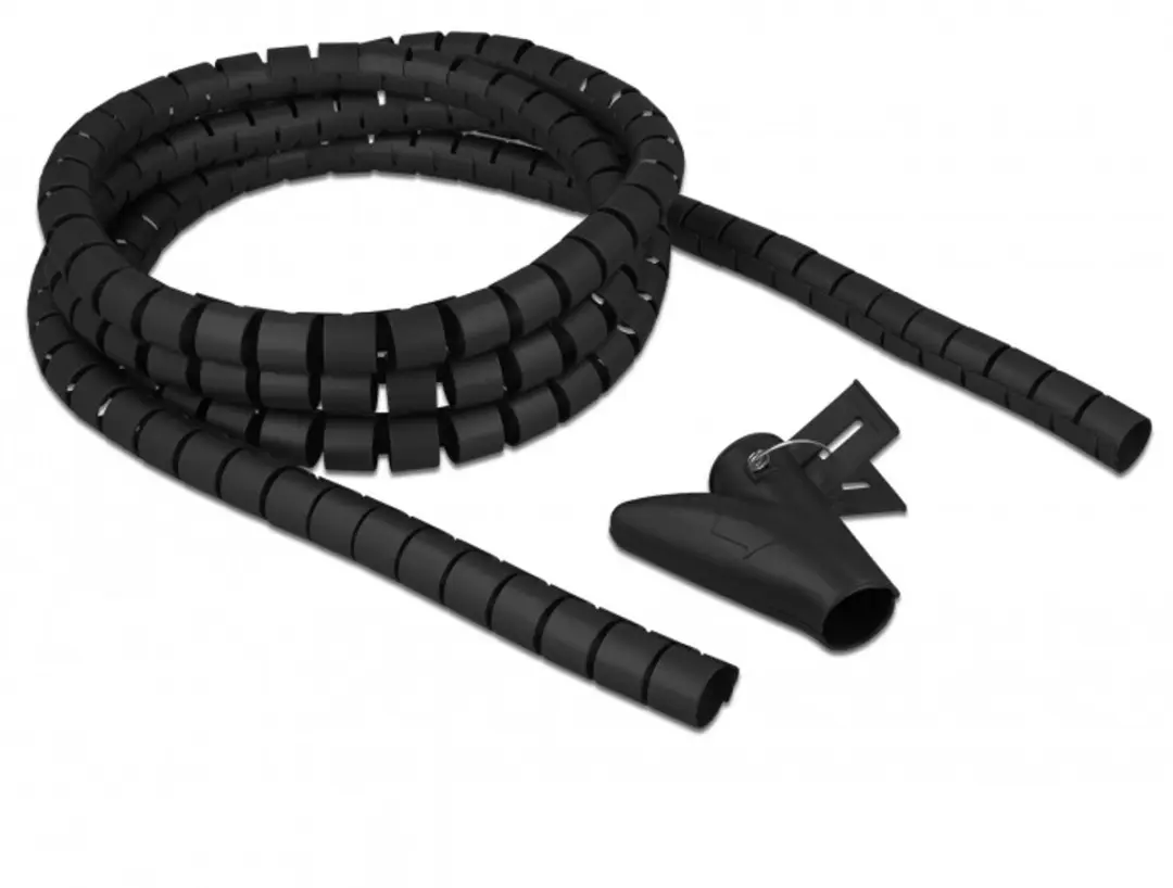 Delock Spiraalslang 2,5m x 20mm - Zwart