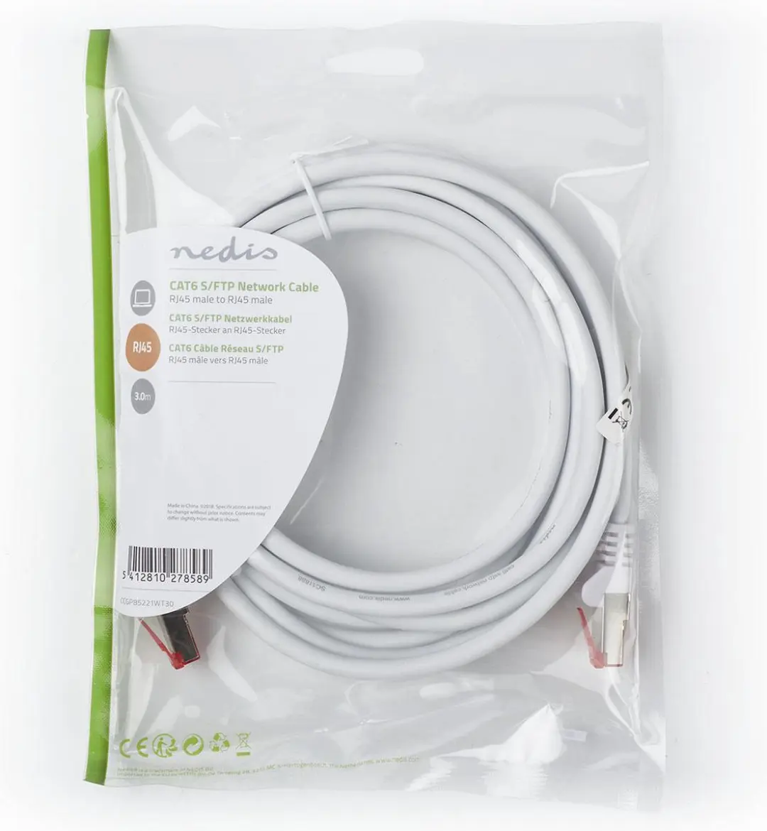 Nedis CAT6 Netwerkkabel CCGL85221WT30 - 3m - Wit