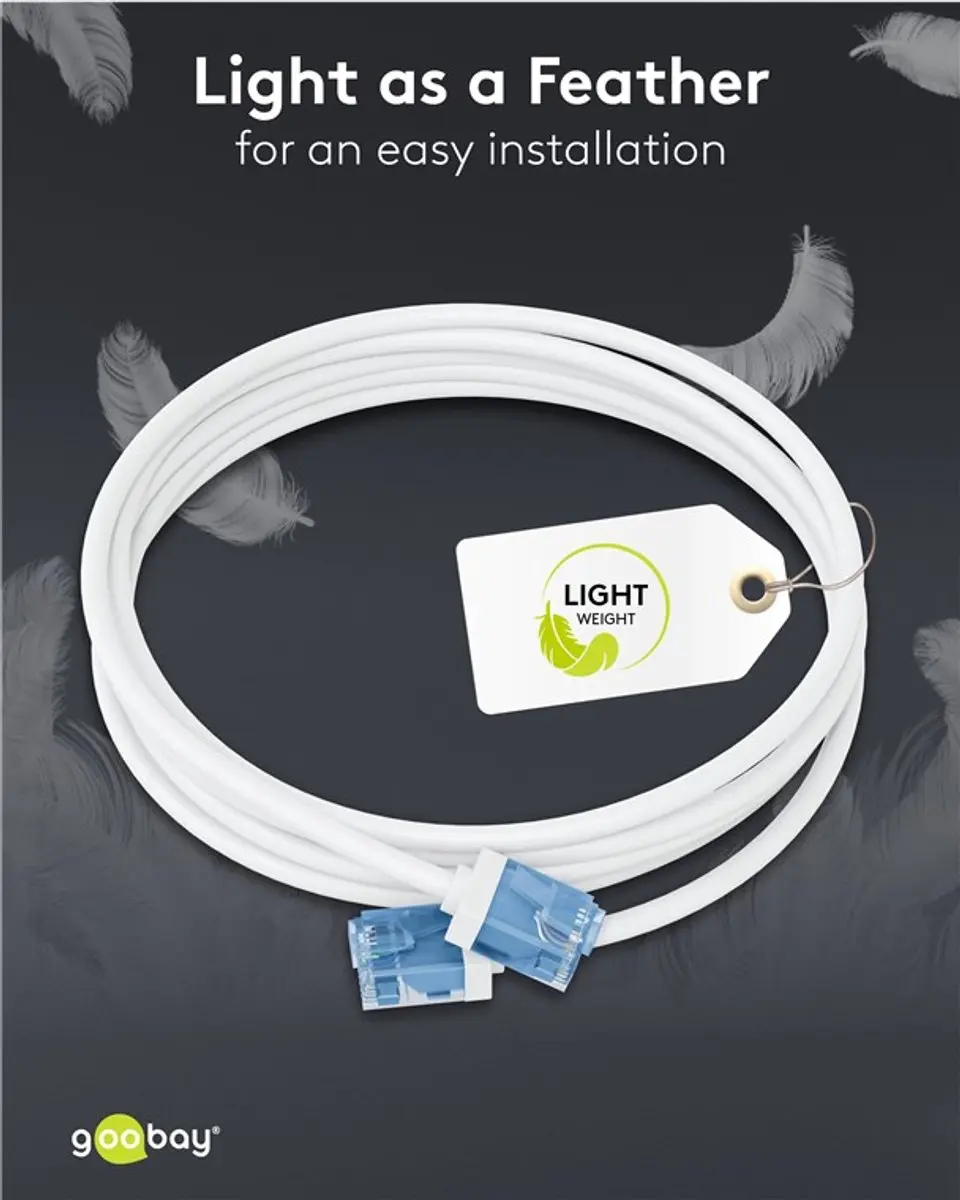 Goobay UTP CAT6a Netwerkkabel 5m - LSZH - Wit