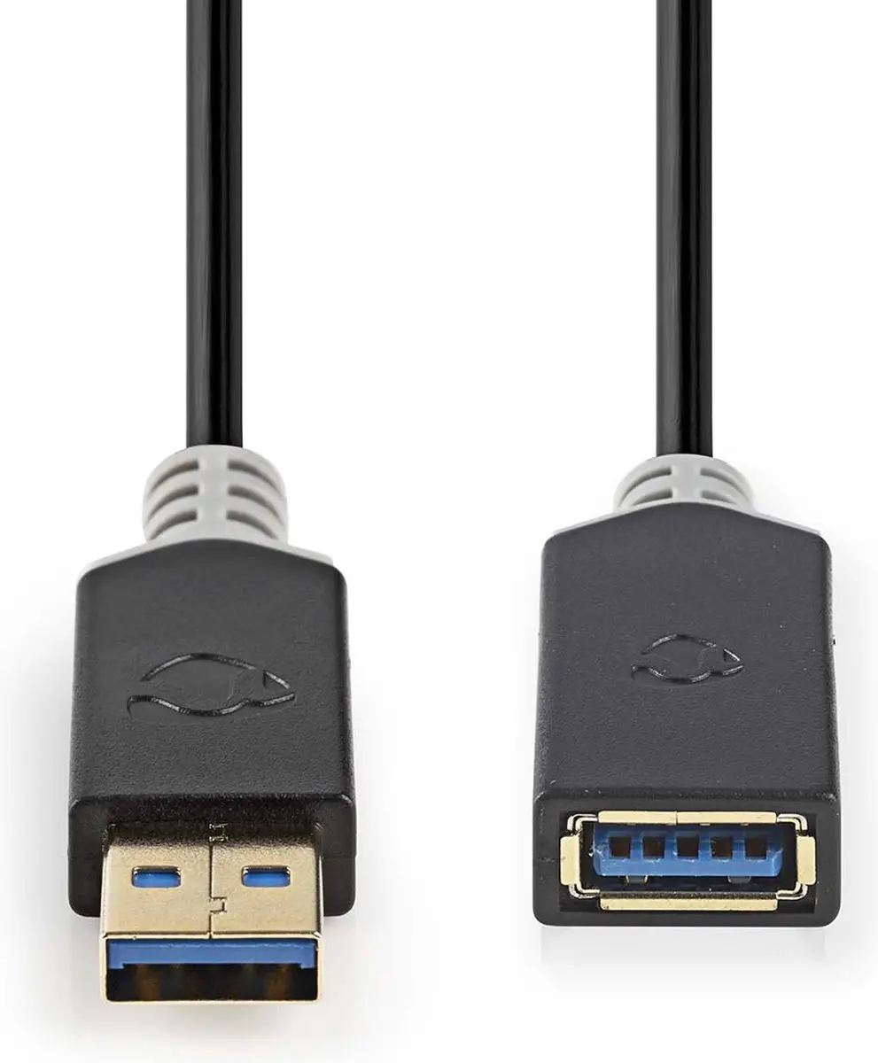 Nedis USB 3.2 Gen 1 A-A Kabel 5Gbps 2m - Verguld - Antraciet
