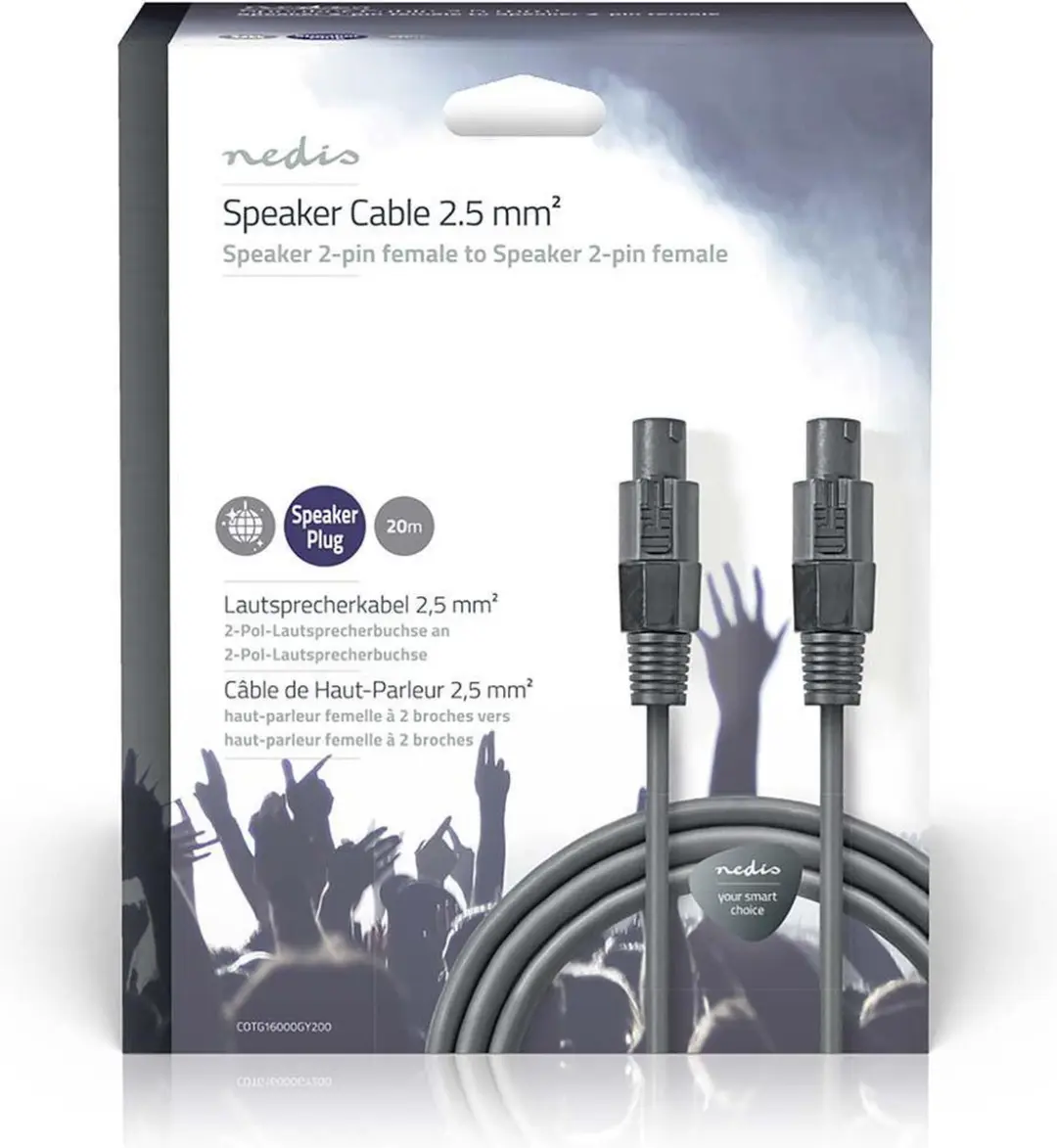 Nedis Speaker-Kabel COTG16000GY200 - 20m - Donkergrijs