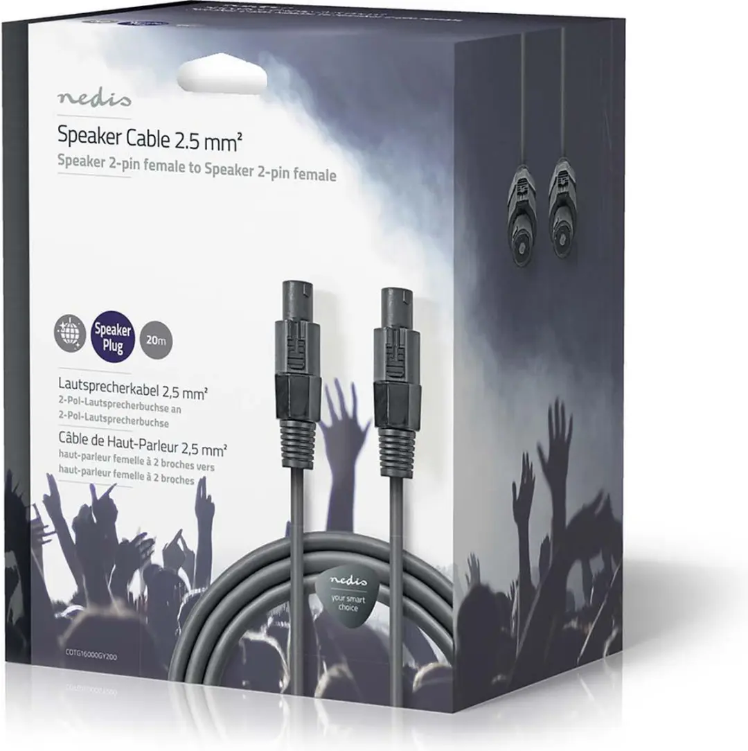 Nedis Speaker-Kabel COTG16000GY200 - 20m - Donkergrijs