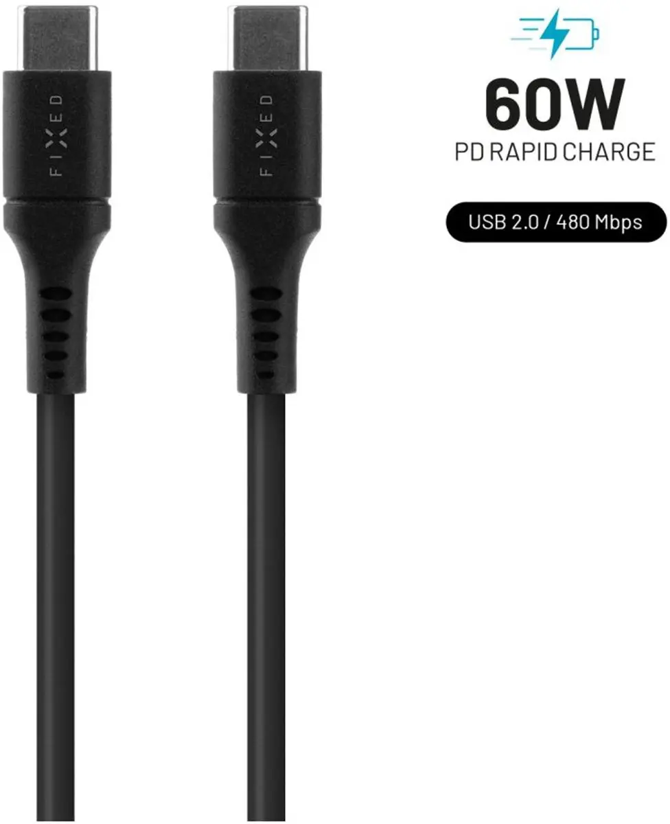 Fixed FIXDLS-CC12-BK USB-kabel 1,2m USB-C 4,8 Gbit/s