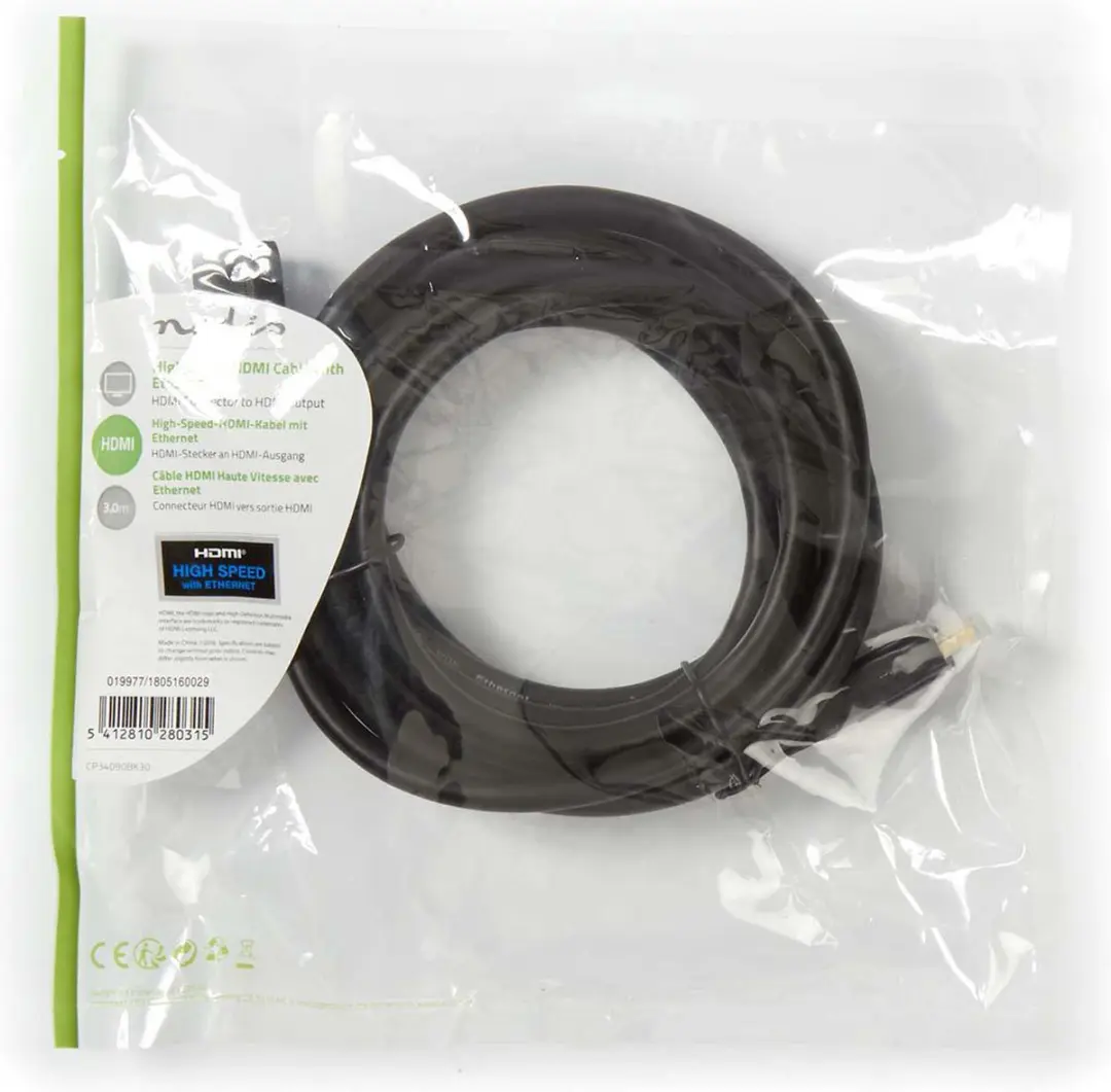 Nedis High Speed HDMI-Kabel CVGL34090BK30 - 4K@30Hz - 3m - Zwart