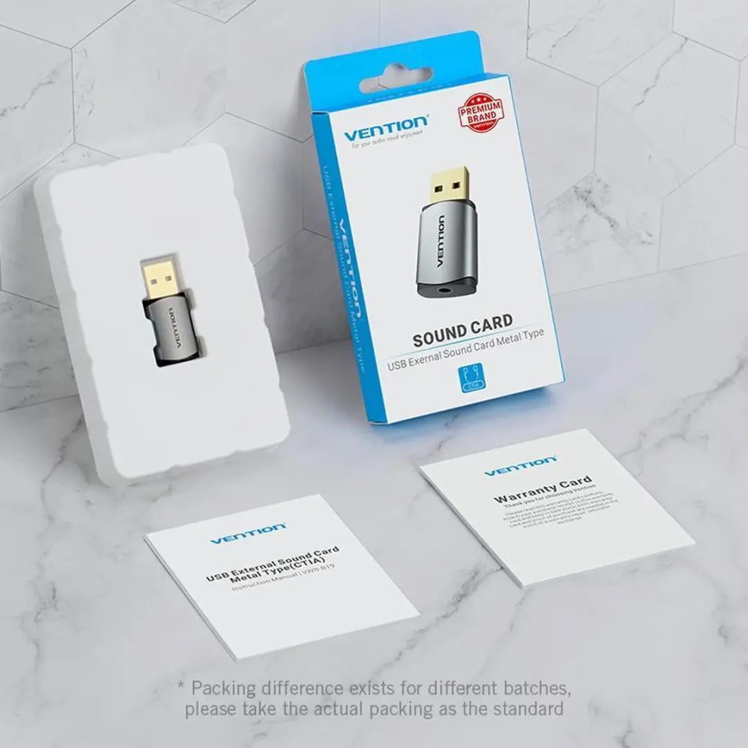 Vention Nano USB Externe Geluidskaart CTIA - Zilver - afbeelding 6 van 6