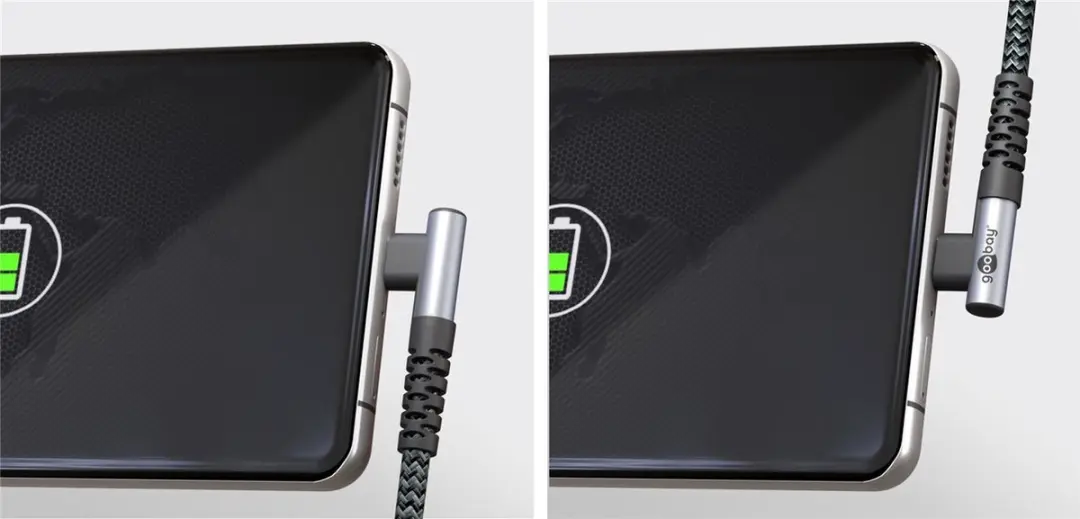 Goobay USB-C Haaks Kabel 60W 0,5m - Grijs