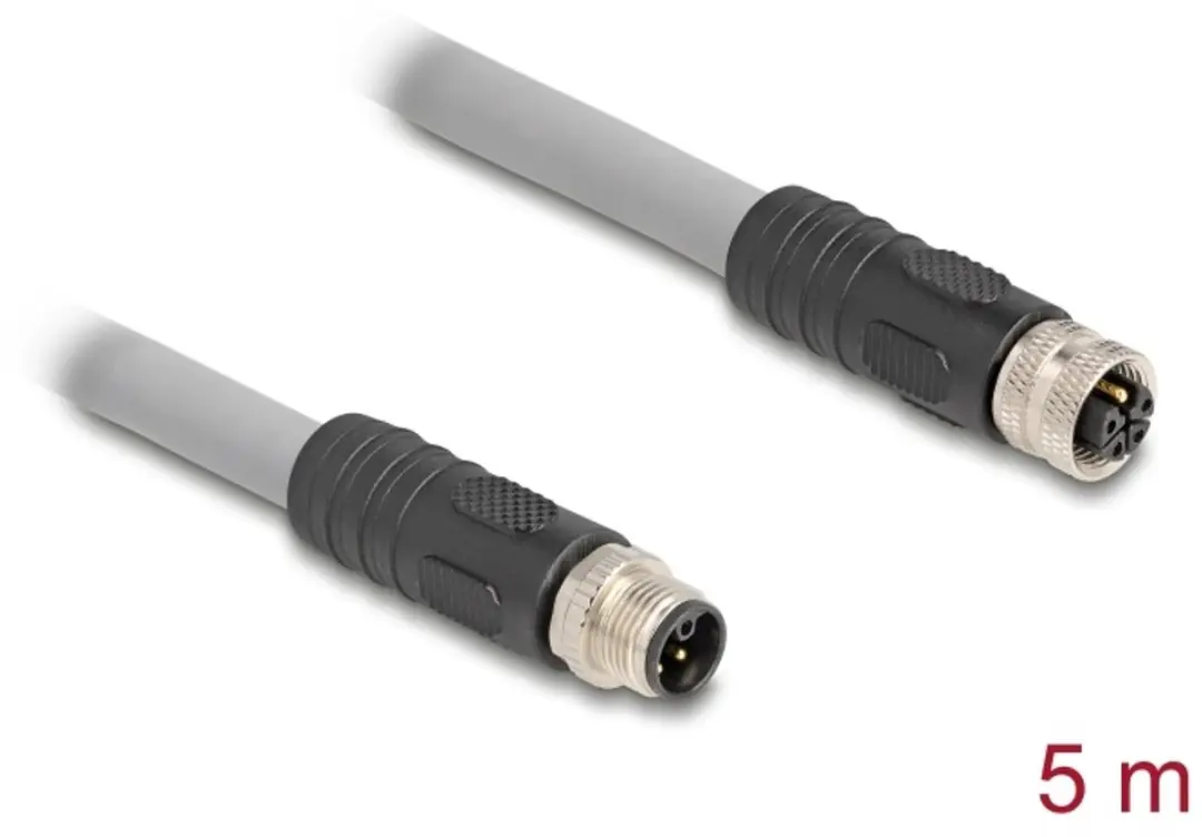 Delock M12 L-coded Kabel 5-pins M-F PUR