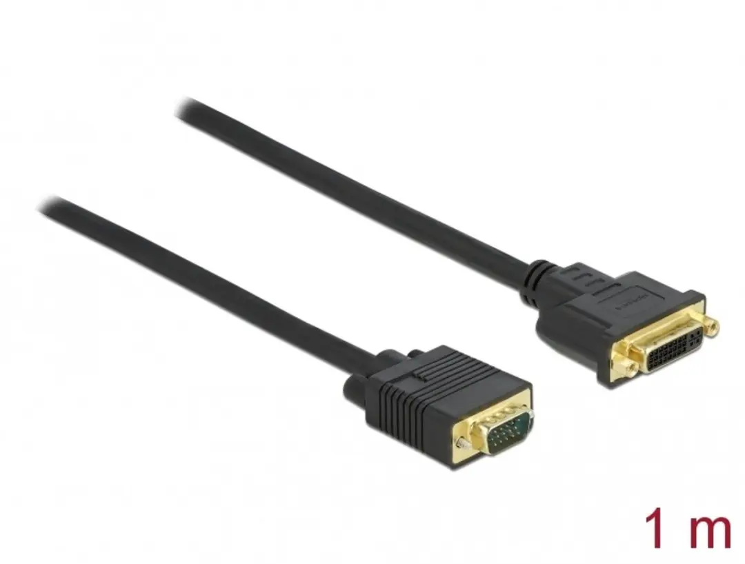 Delock DVI-VGA Kabel 24+5 naar VGA Mannelijk 1m