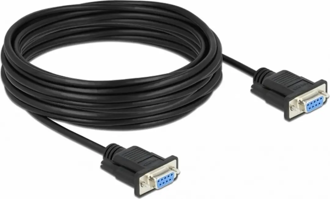 Delock RS-232 D-Sub 9 Female-Female Null Modem Kabel - 10m - Zwart