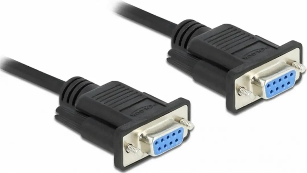Delock RS-232 D-Sub 9 Female-Female Null Modem Kabel - 10m - Zwart