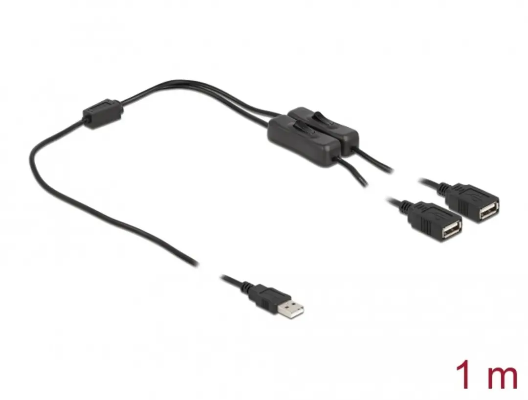 Delock USB Type-A Mannelijk naar 2x Vrouwelijk Kabel