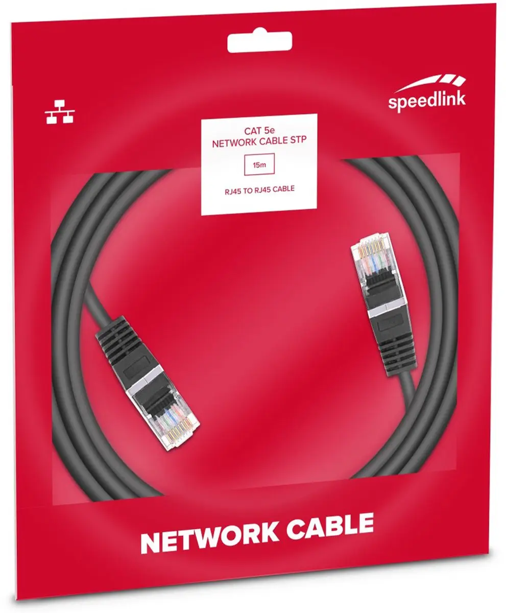 Speedlink CAT 5e STP Netwerkkabel 15m - Zwart