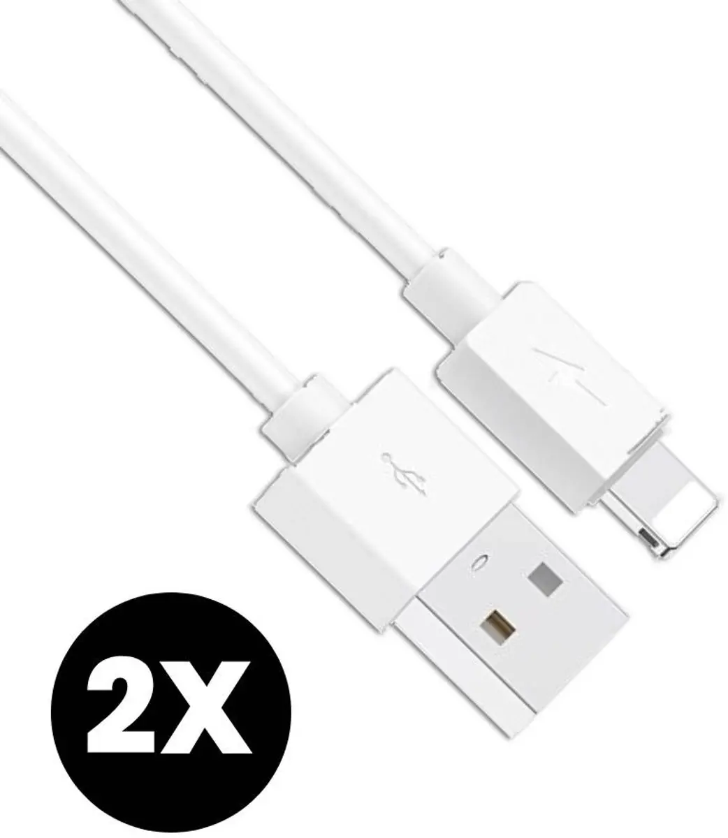 Hoco X1-L1W Opladerkabel iPhone - 2 Stuks - 1m - Wit