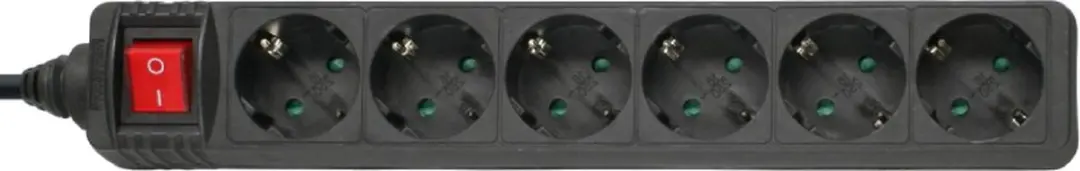InLine Stekkerdoos 6-voudig - 3m - Zwart