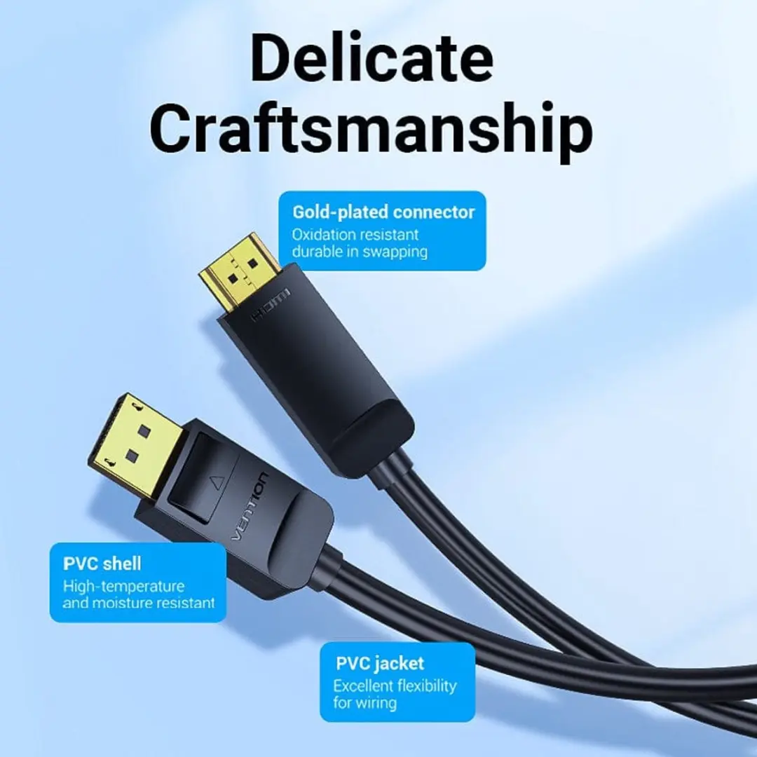 Vention DisplayPort naar HDMI Kabel 1,5m - Zwart