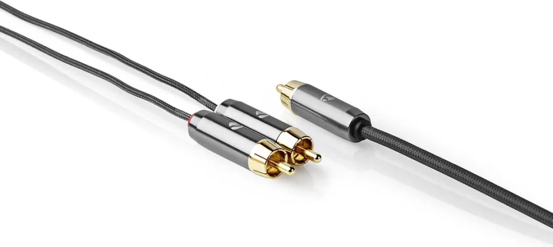 Nedis Subwooferkabel RCA Verguld 3m - Grijs