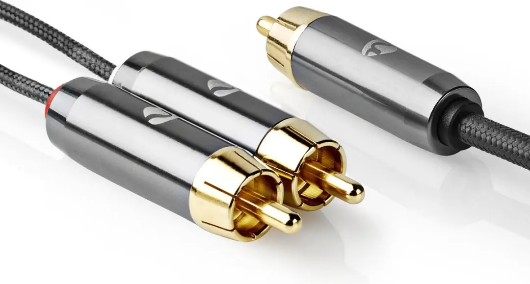 Nedis Subwooferkabel RCA Verguld 3m - Grijs