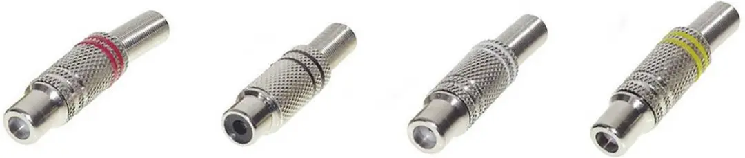 Tru Components Cinch-connector 1601059 - 2 Polig - 4 Stuks - Rood/Zwart/Geel/Wit