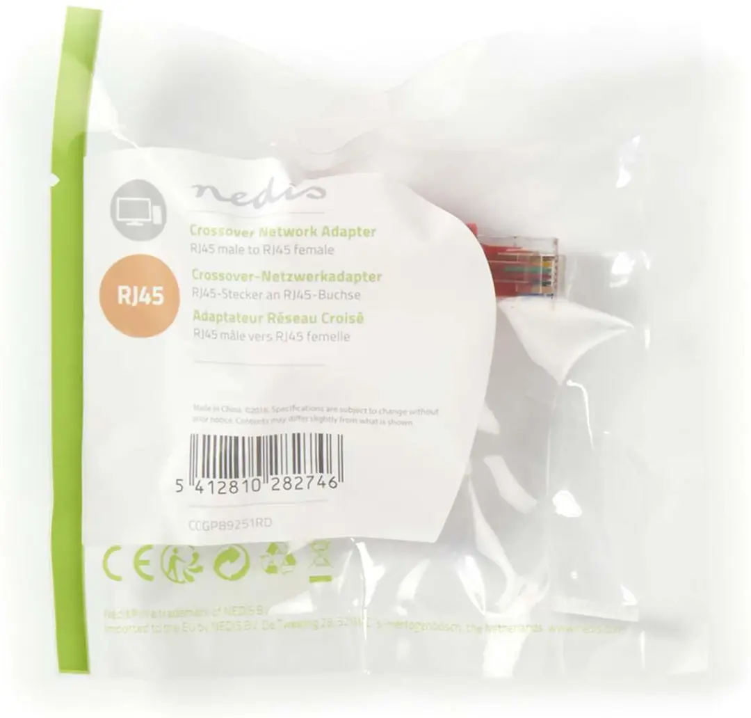 Nedis CAT6-Netwerkadapter RJ45 - Recht - Rood
