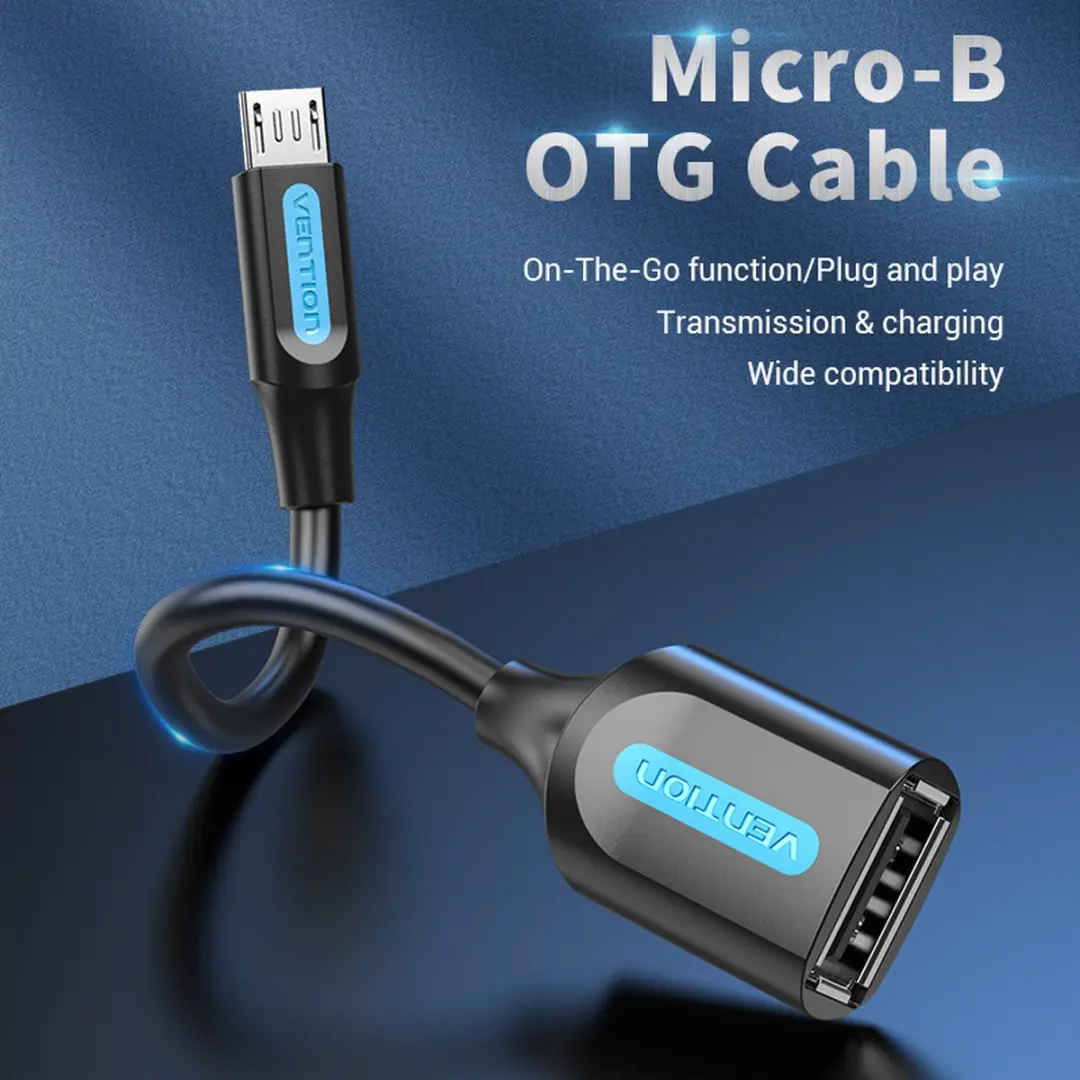 Vention CCUBB USB 2.0 Kabel Micro-USB A - 0,15m - Zwart