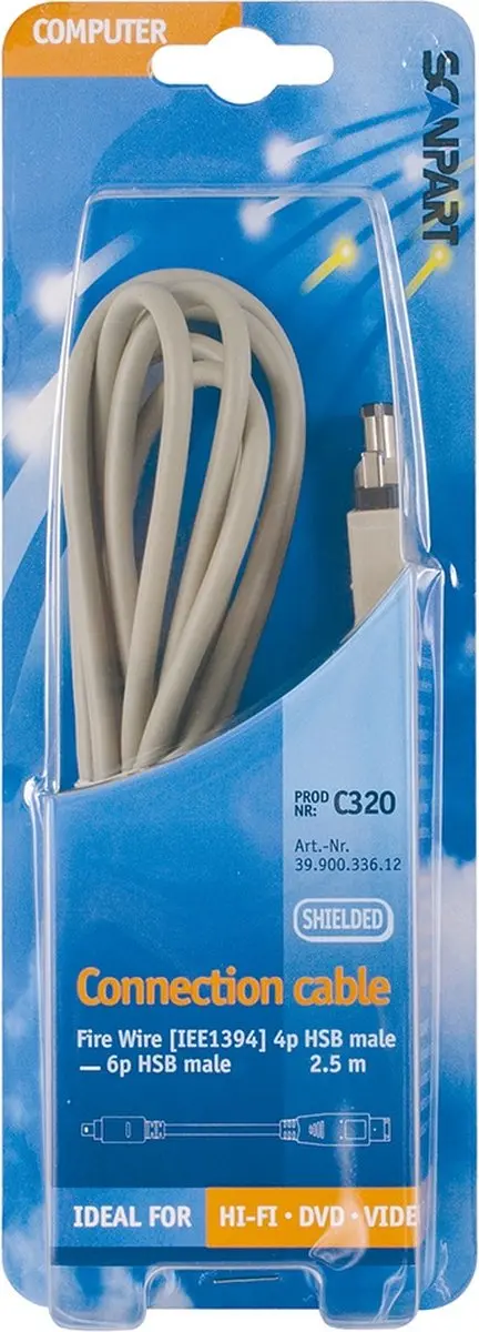 Scanpart Firewire Kabel 4p-6p 2.5m - C320