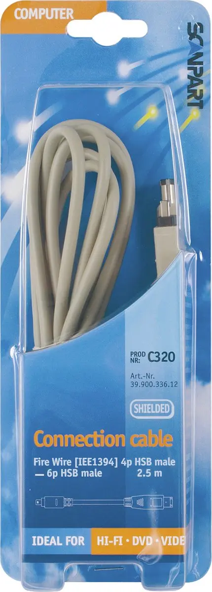 Scanpart Firewire Kabel 4p-6p 2.5m