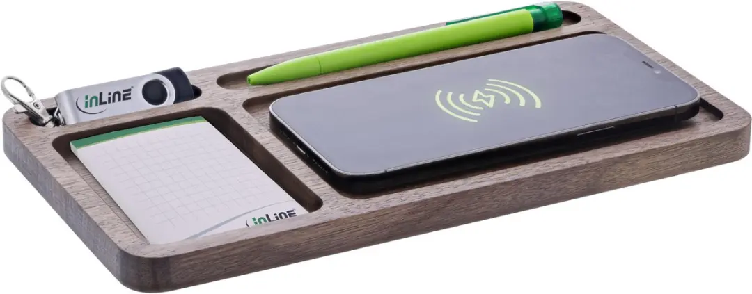 InLine WoodCharge-Organiser Walnoot