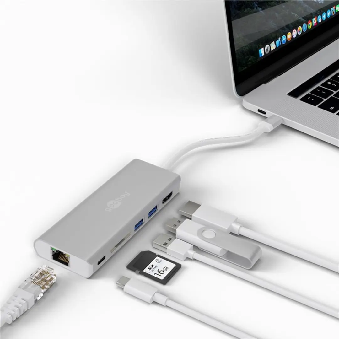 Goobay USB-C naar HDMI 4K 30Hz Adapter - 100W PD - Zilver