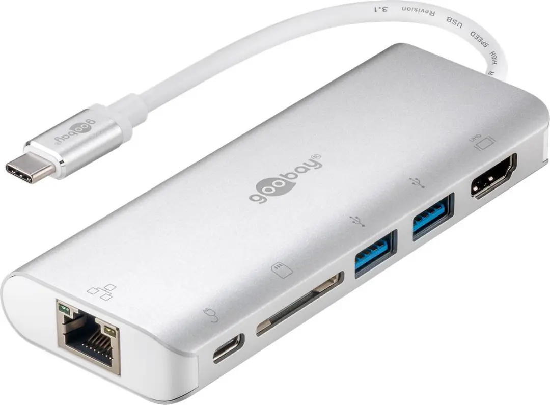 Goobay USB-C naar HDMI 4K 30Hz Adapter - 100W PD - Zilver