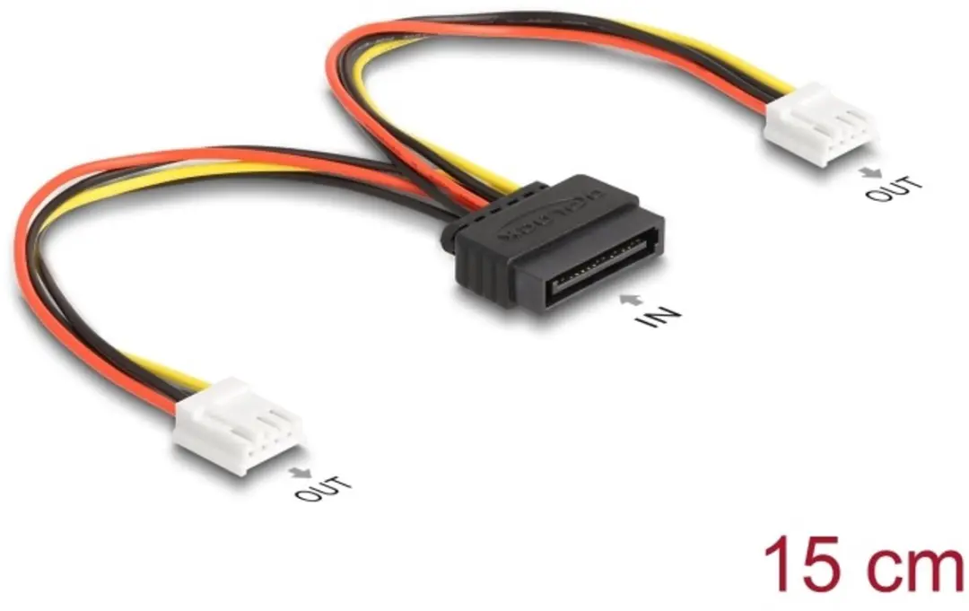 Delock SATA naar 2x Floppy 4-pin Kabel 15cm