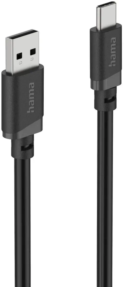 Hama USB 2.0 USB-A naar USB-C Laadkabel 3m - Zwart