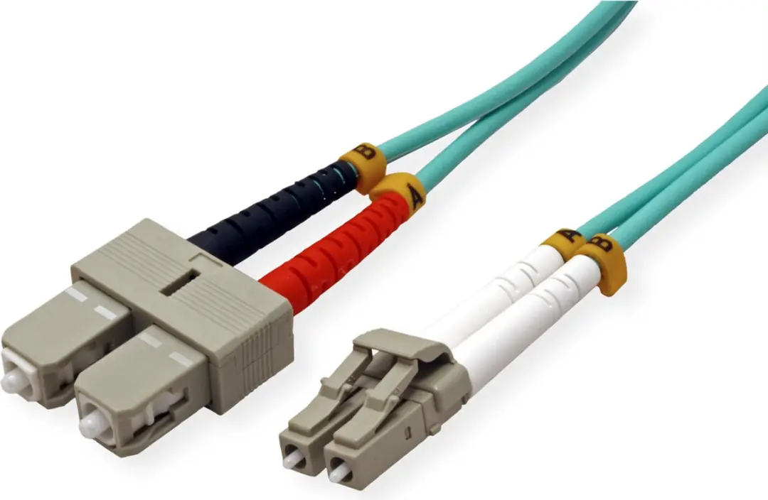 Value F.O. Kabel 50/125µm OM3 LC/SC - 0,5m Turkoois