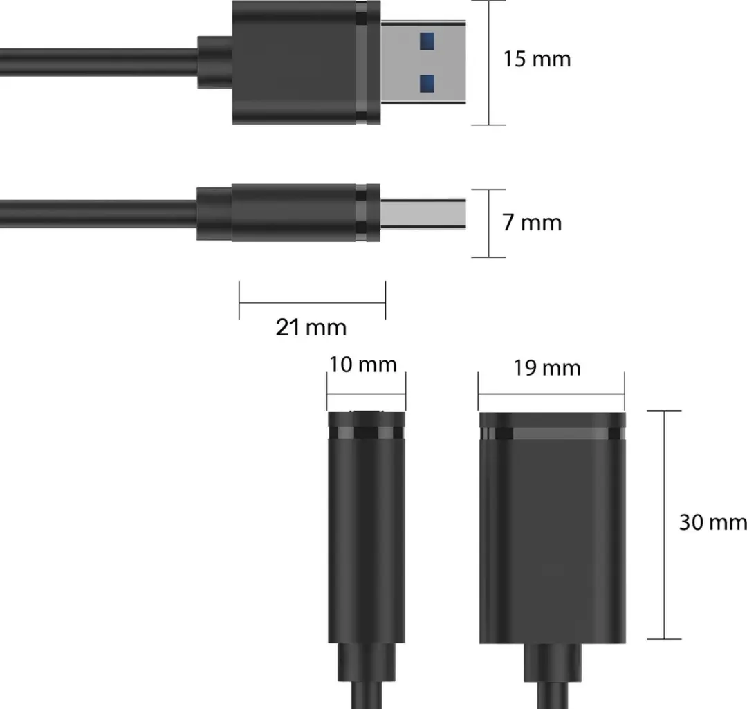 UNITEK Y-C418GBK USB-kabel 2.0 5m - USB-A - Zwart