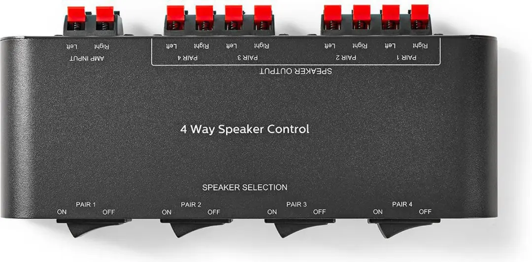 Nedis ASWI2604BK Speaker Control Box 4-Poorts - 200W - Zwart