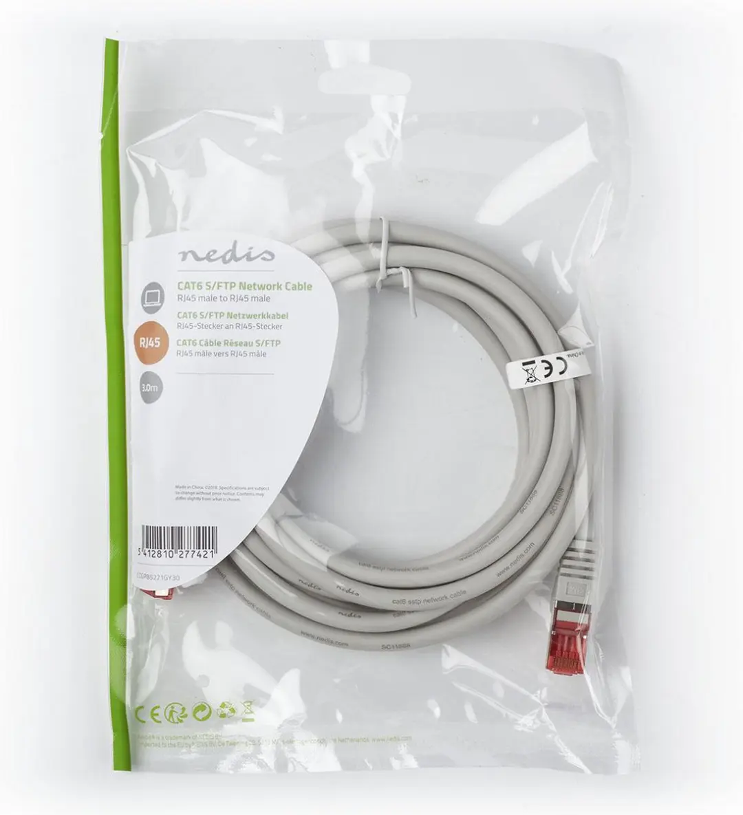 Nedis CAT6 Netwerkkabel CCGP85221GY30 - 3m - Grijs