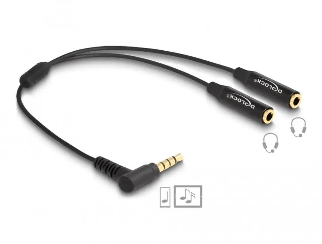 Delock Audio Splitter 3.5mm M naar 2x F