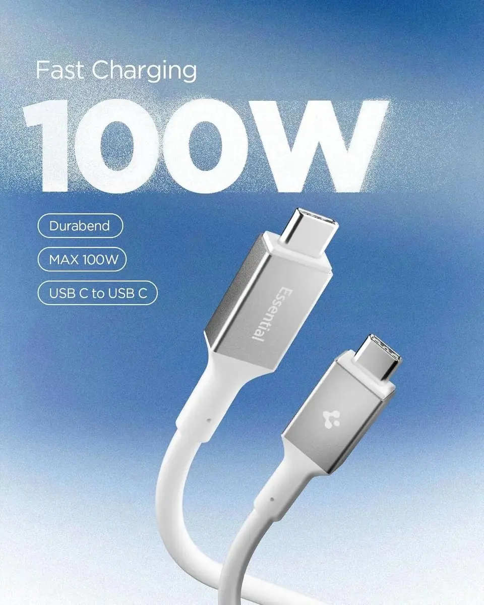 Spigen Essential USB-C Kabel 100W - 2m Wit