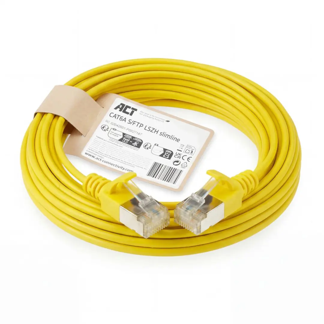 ACT Gele CAT6A Patchkabel 10m - DB7810