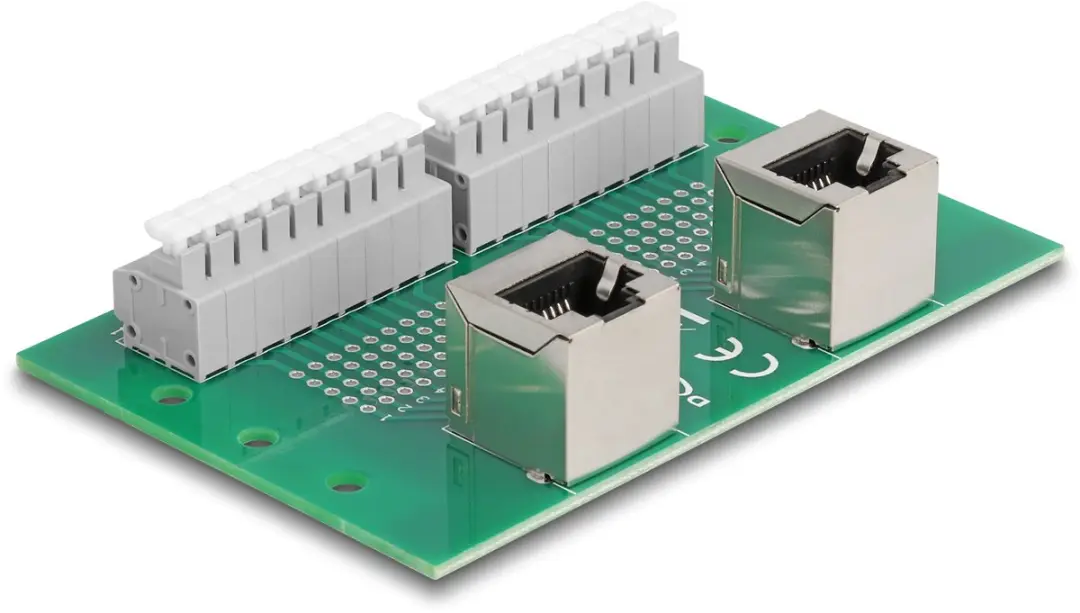 Delock RJ45 2x Female naar 2x Terminal Block