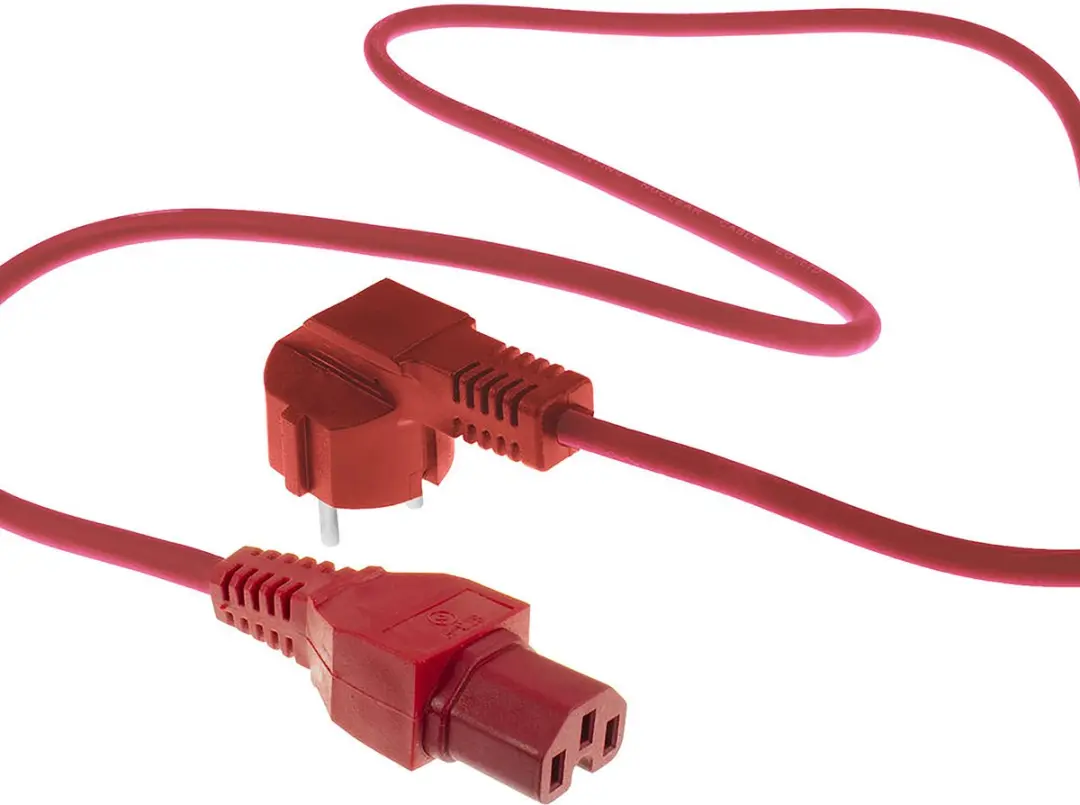 ACT AK5315 Haaks Schuko Netsnoer - 2m - Rood