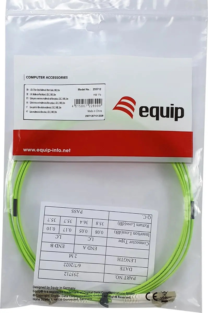 Equip 255712 InfiniBand Glasvezelkabel LC - 2m Groen