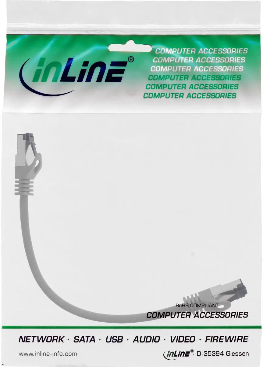 InLine Patchkabel S/FTP Cat.8.1 2000MHz 0,3m - Halogeenvrij