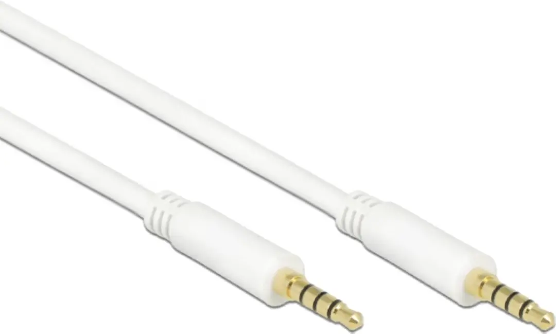 Delock 3,5mm Jack 4-polig Audio/Video Kabel AWG24 - 5m - Wit