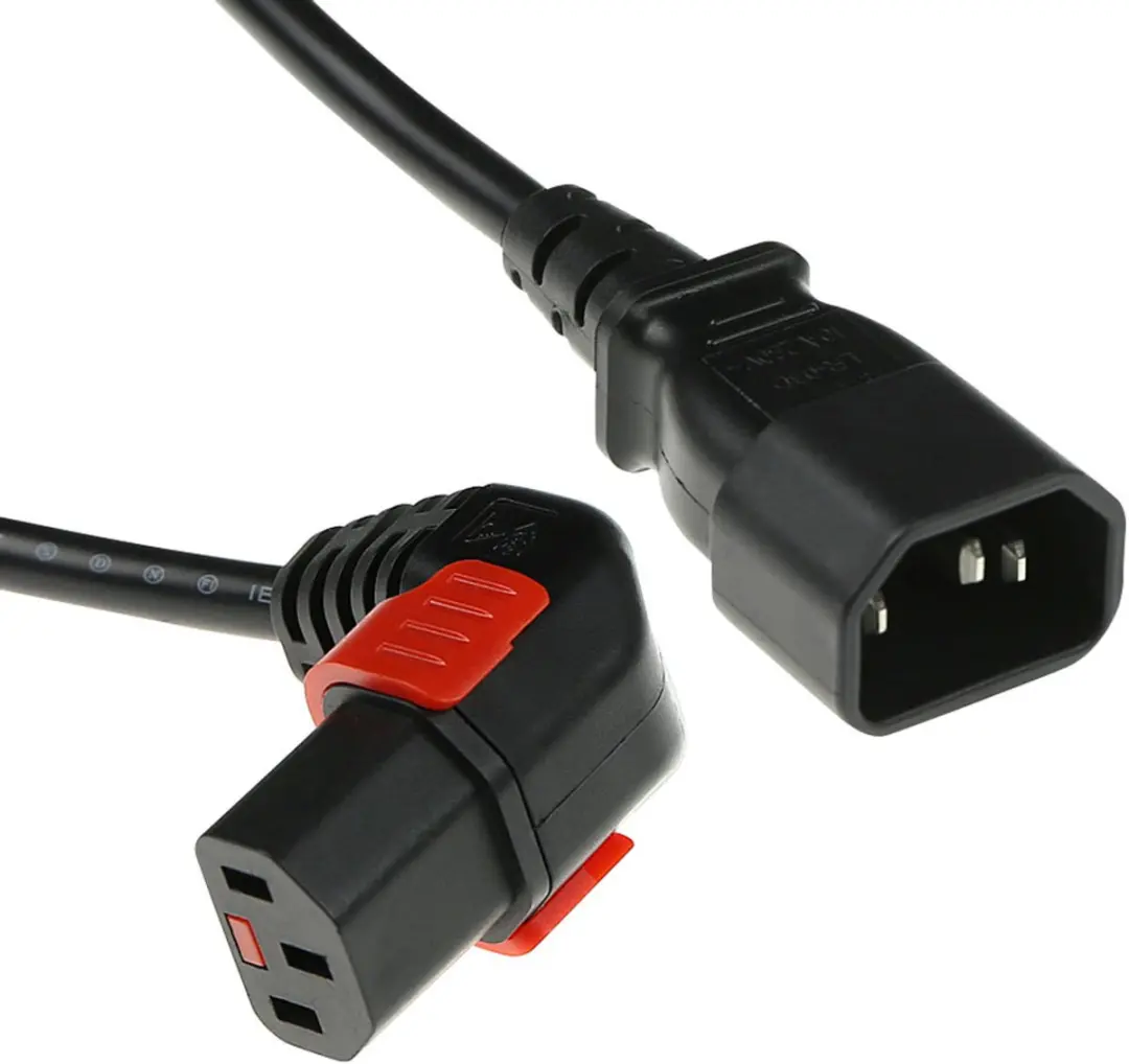 ACT PC2044 AK5267 Netsnoer C14-C13 Lock - 1m - Zwart