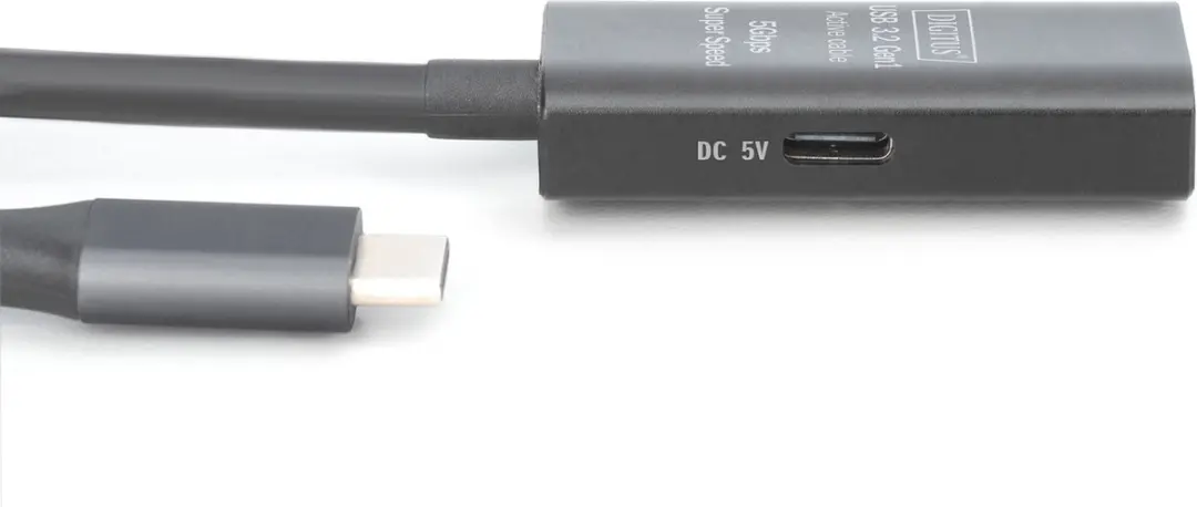 Digitus DA-73110 USB-C naar USB-A Kabel 5m - Actief - Zwart