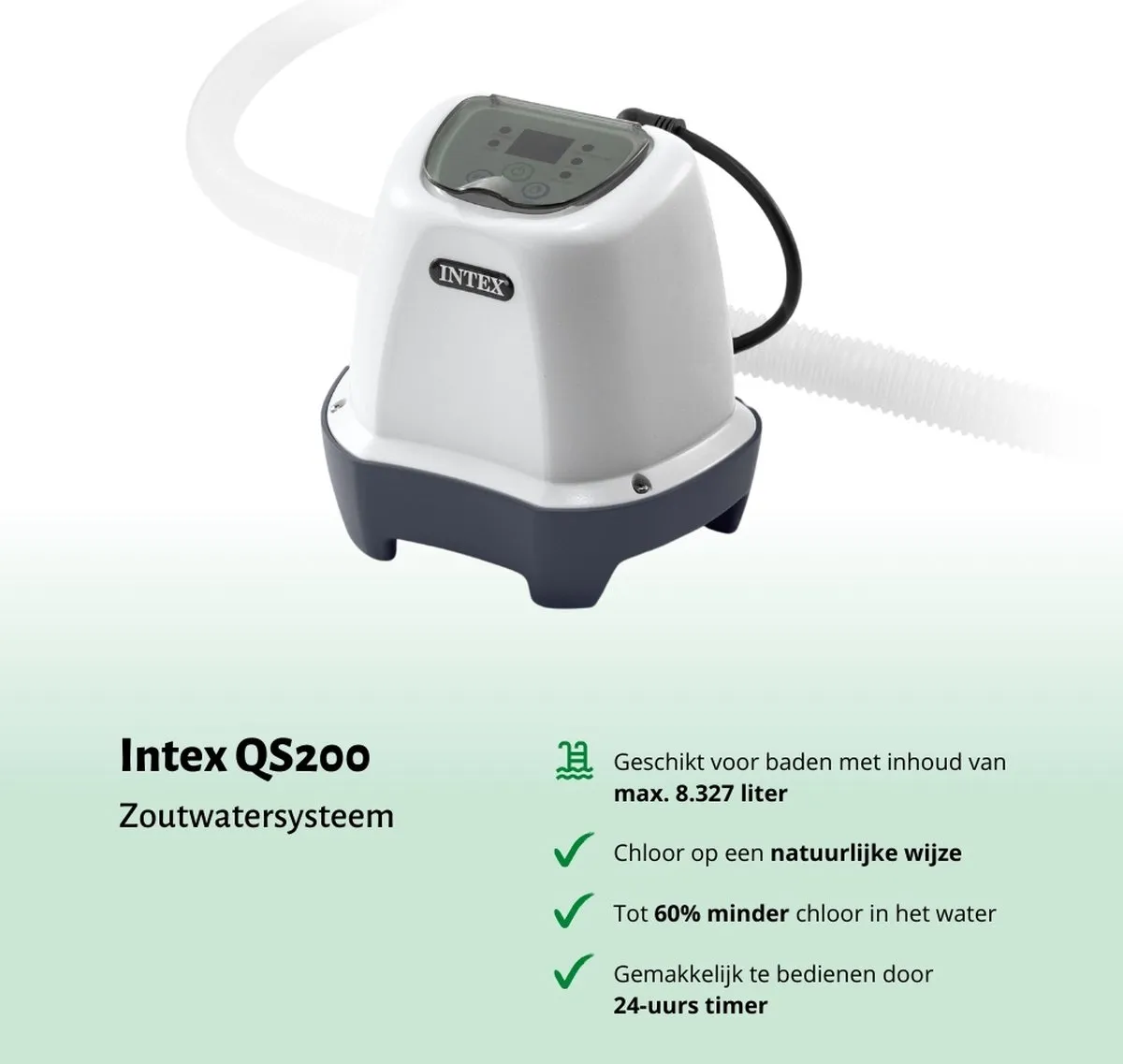 Intex QS200 Zoutwatersysteem 8327L/h - 32mm - Wit
