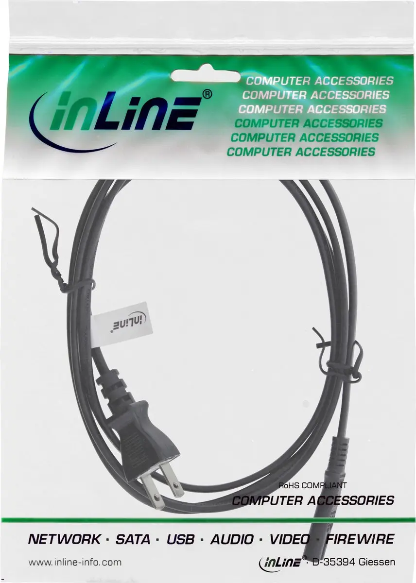 InLine C7 Type A Japan Stroomkabel VCTFK 2x0,75mm - 1,8m
