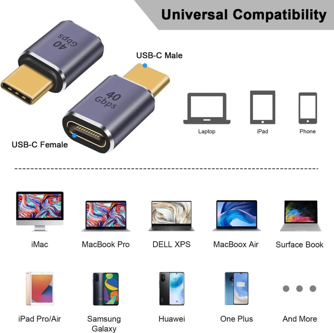 NÖRDIC USB4-300 USB-C Adapter - 8K60Hz 40G PD 100W - Purper