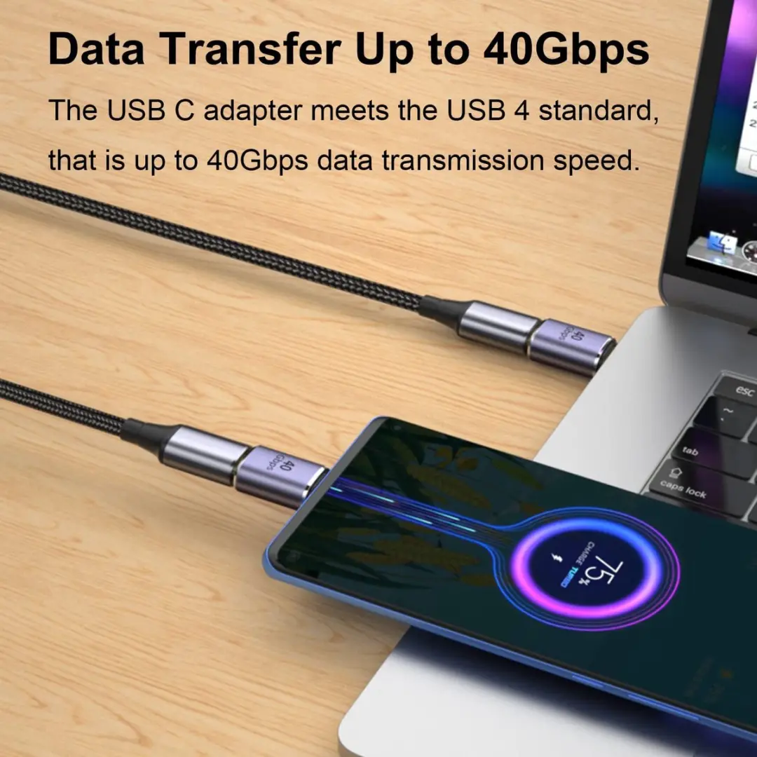 NÖRDIC USB4-300 USB-C Adapter - 8K60Hz 40G PD 100W - Purper