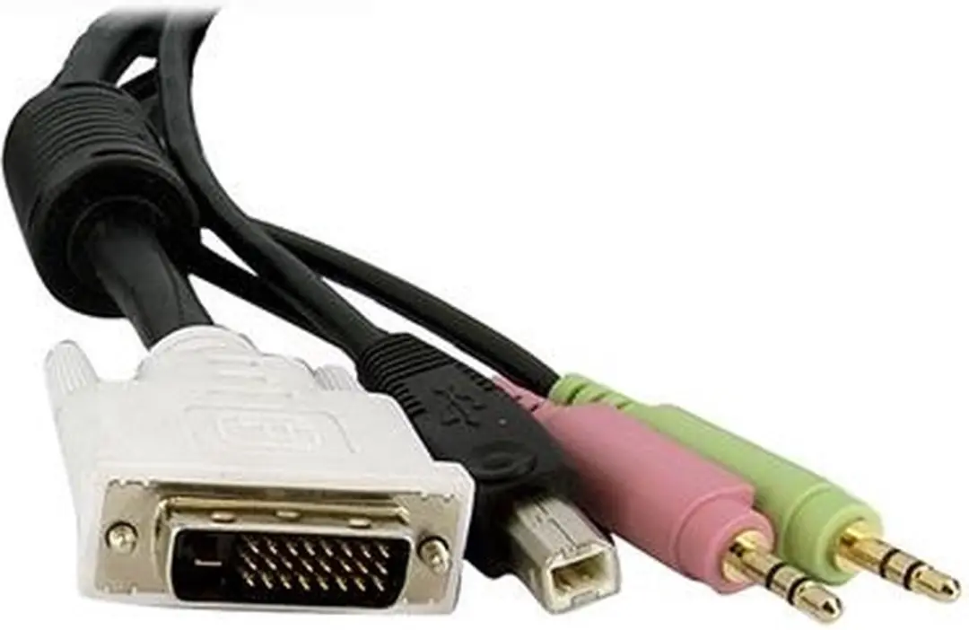 Startech DVID4N1USB10 USB Dual-Link DVI-D KVM-kabel 3m - Zwart